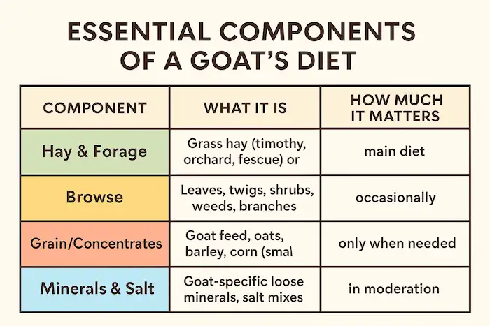 4 crucial components of goats diet