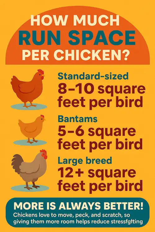 infographics showing run space per chicken
