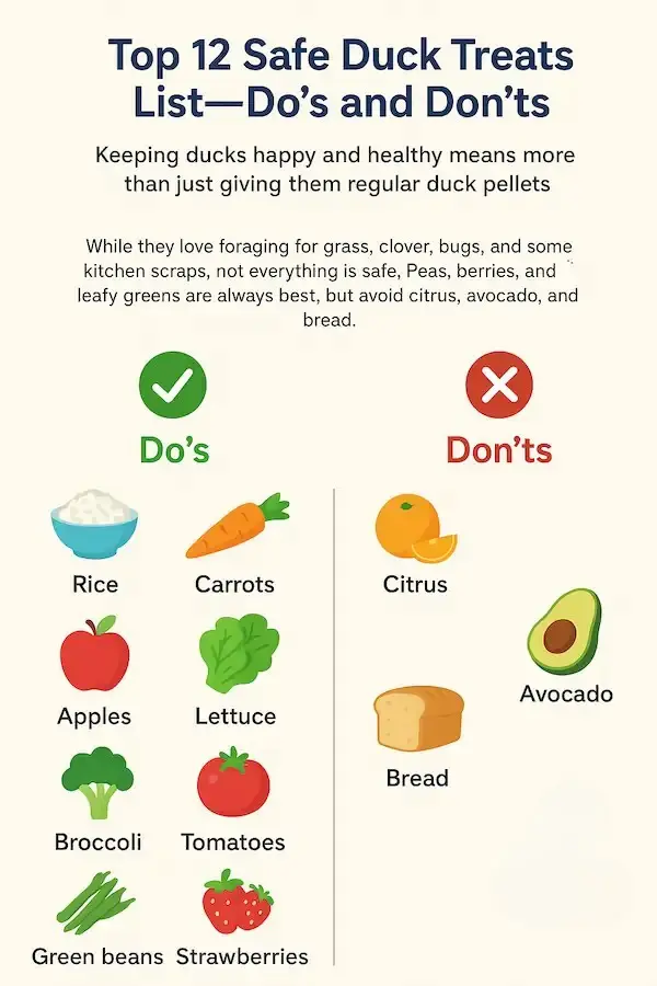 a list of safe duck treats